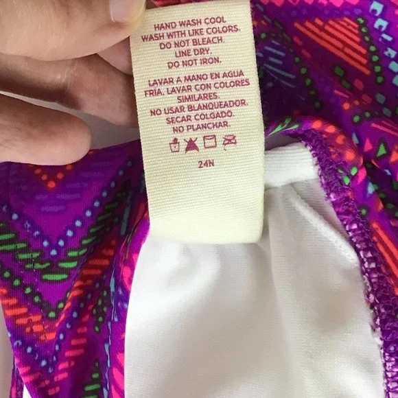 OP | Purple Geometric Juniors Bandeau Bikini S - Picture 5 of 8
